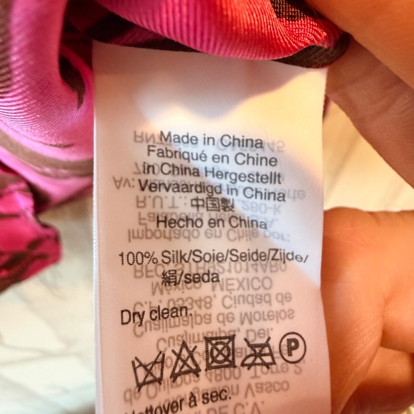 NWT J. Crew Collection Fuchsia Silk Twill Shirt in Brown Sleepy Lions- Size 14. - Picture 5 of 6